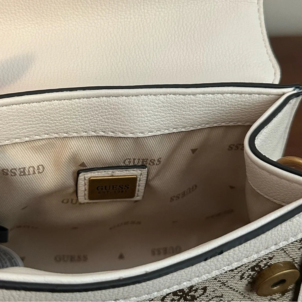 Guess Stephi Jacquard Logo Micro Mini Bag in brown - Picture 9 of 11